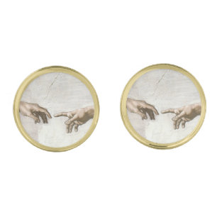 Michelangelo Creation of Adam Hands Fine Art Cufflinks