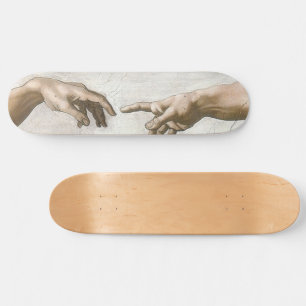 Michelangelo Creation of Adam Hands Fine Art Skateboard