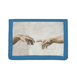 Michelangelo Creation of Adam Hands Fine Art Tri-fold Wallet