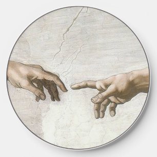 Michelangelo Creation of Adam Hands Fine Art Wireless Charger