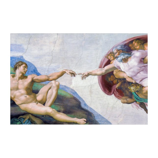 Michelangelo - Creation of Adam Isolated Acrylic Print (Front)