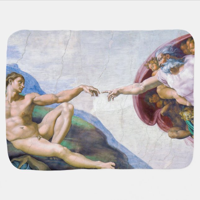 Michelangelo - Creation of Adam Isolated Baby Blanket (Horizontal)