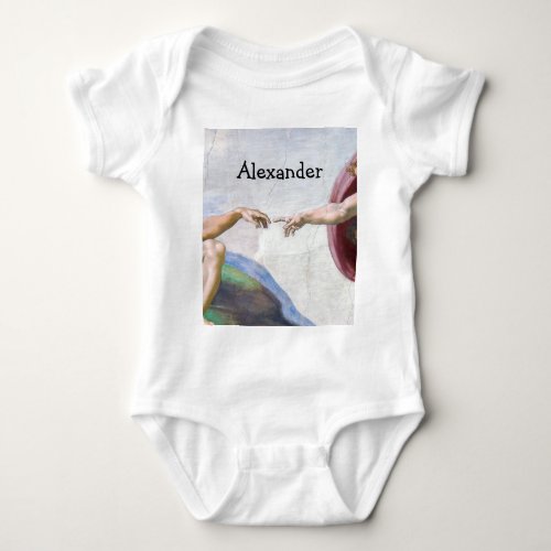 Michelangelo _ Creation of Adam Isolated Baby Bodysuit