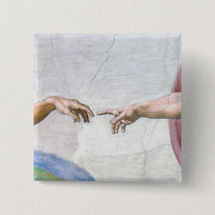 Michelangelo - Creation of Adam Isolated Button