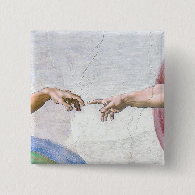 Michelangelo - Creation of Adam Isolated Button (Front)