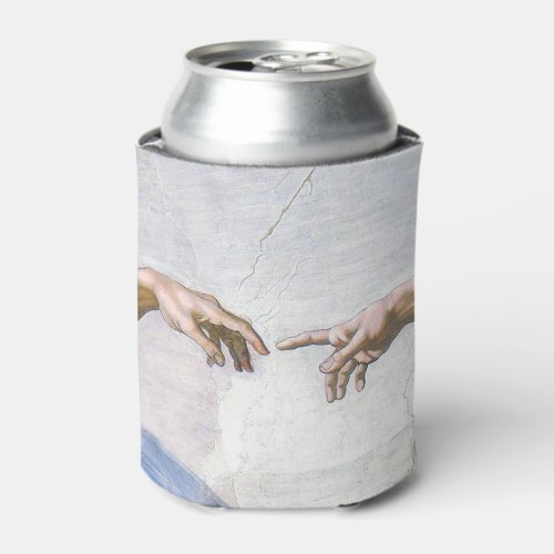 Michelangelo _ Creation of Adam Isolated Can Cooler