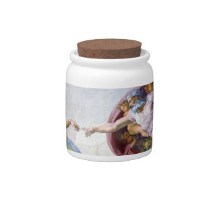 Michelangelo - Creation of Adam Isolated Candy Jar