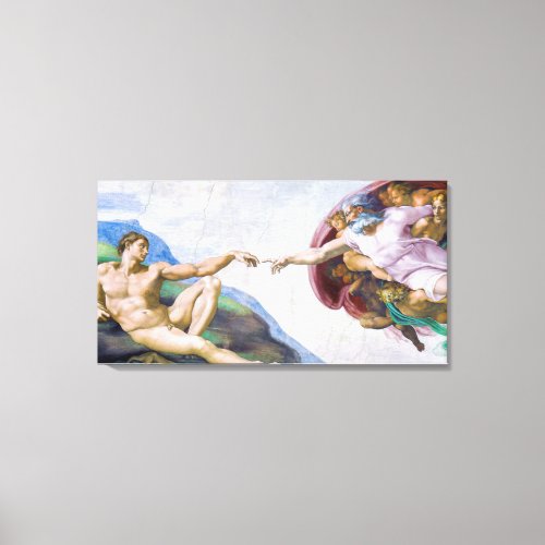 Michelangelo _ Creation of Adam Isolated Canvas Print