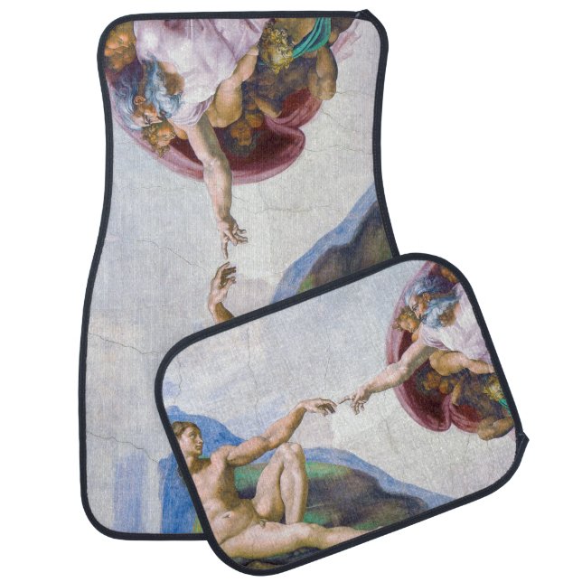 Michelangelo - Creation of Adam Isolated Car Floor Mat (Set)