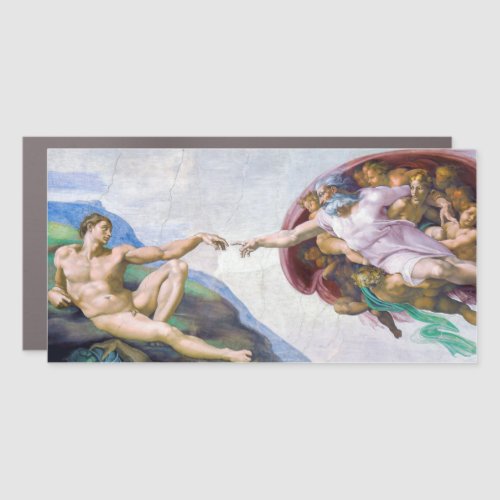 Michelangelo _ Creation of Adam Isolated Car Magnet