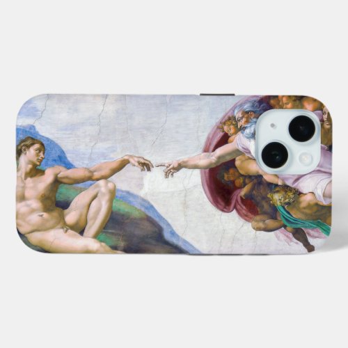Michelangelo _ Creation of Adam Isolated iPhone 15 Case
