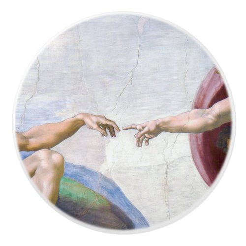 Michelangelo _ Creation of Adam Isolated Ceramic Knob