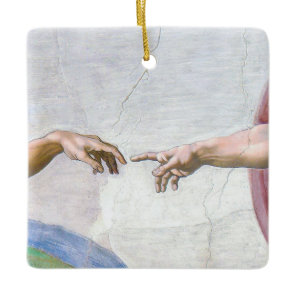 Michelangelo - Creation of Adam Isolated Ceramic Ornament
