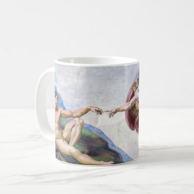 Michelangelo - Creation of Adam Isolated Coffee Mug (Front Left)