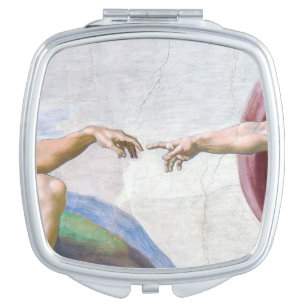 Michelangelo - Creation of Adam Isolated Compact Mirror