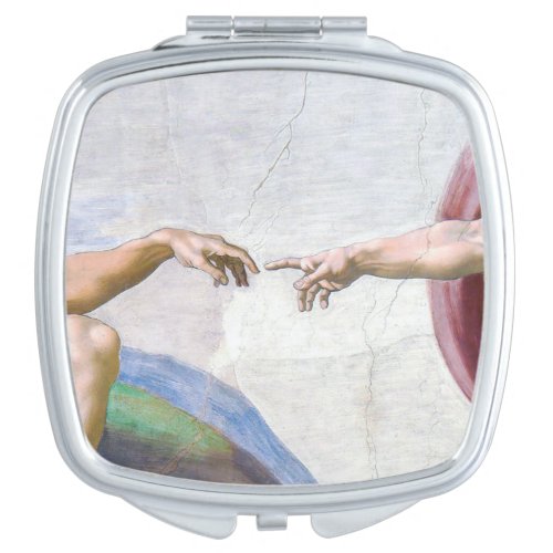 Michelangelo _ Creation of Adam Isolated Compact Mirror