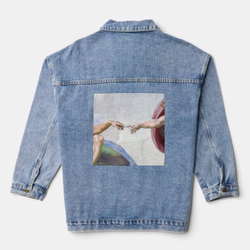 Michelangelo _ Creation of Adam Isolated Denim Jacket