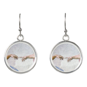 Michelangelo - Creation of Adam Isolated Earrings
