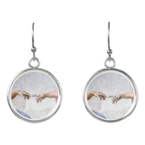 Michelangelo _ Creation of Adam Isolated Earrings