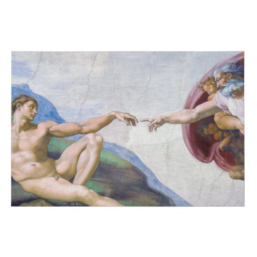 Michelangelo _ Creation of Adam Isolated Faux Canvas Print