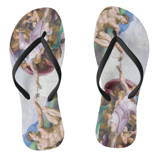 Michelangelo - Creation of Adam Isolated Flip Flops (Footbed)
