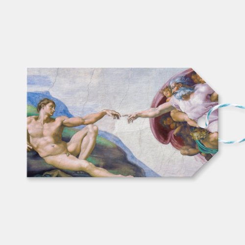 Michelangelo _ Creation of Adam Isolated Gift Tags