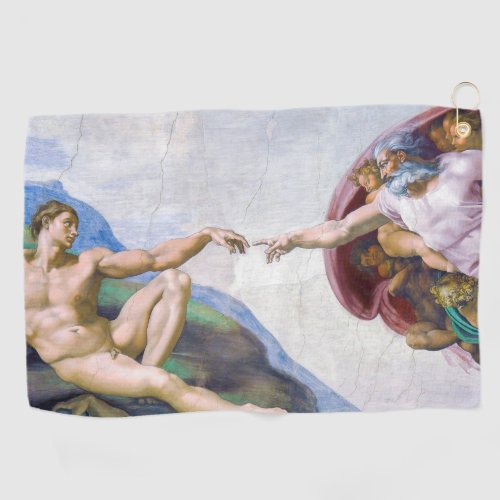 Michelangelo _ Creation of Adam Isolated Golf Towel
