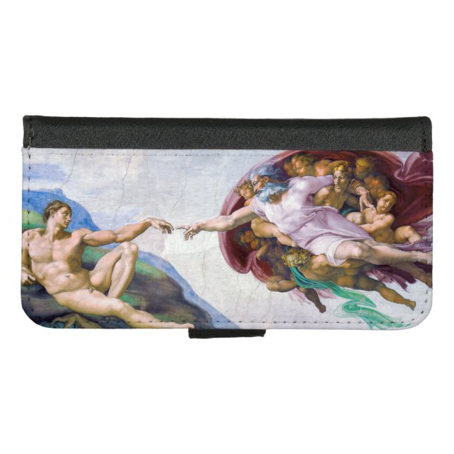 Michelangelo - Creation of Adam Isolated iPhone Wallet Case (Front (Horizontal))