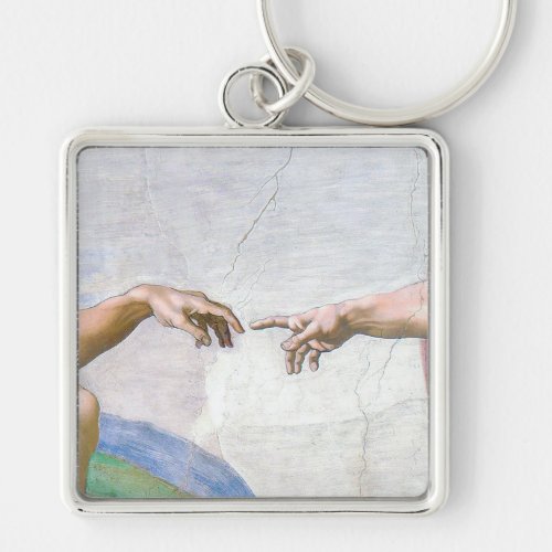 Michelangelo _ Creation of Adam Isolated Keychain