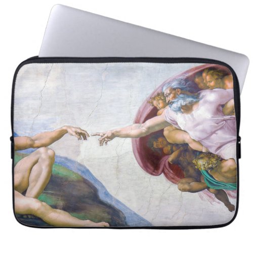 Michelangelo _ Creation of Adam Isolated Laptop Sleeve