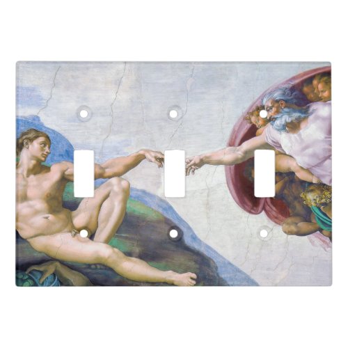 Michelangelo _ Creation of Adam Isolated Light Switch Cover