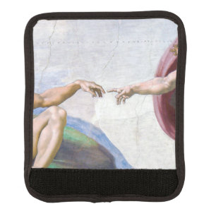 Michelangelo - Creation of Adam Isolated Luggage Handle Wrap