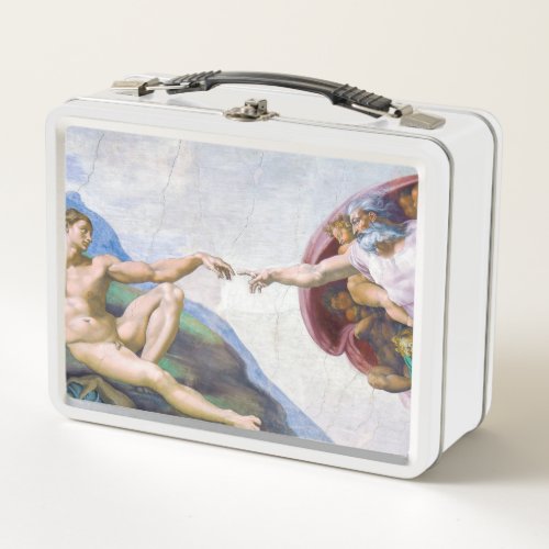 Michelangelo _ Creation of Adam Isolated Metal Lunch Box