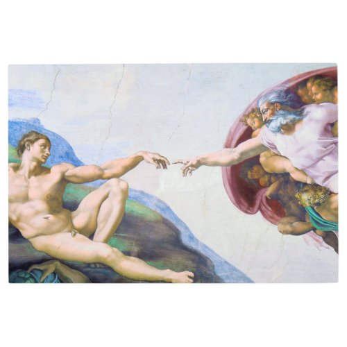 Michelangelo _ Creation of Adam Isolated Metal Print