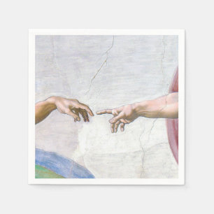 Michelangelo - Creation of Adam Isolated Napkins