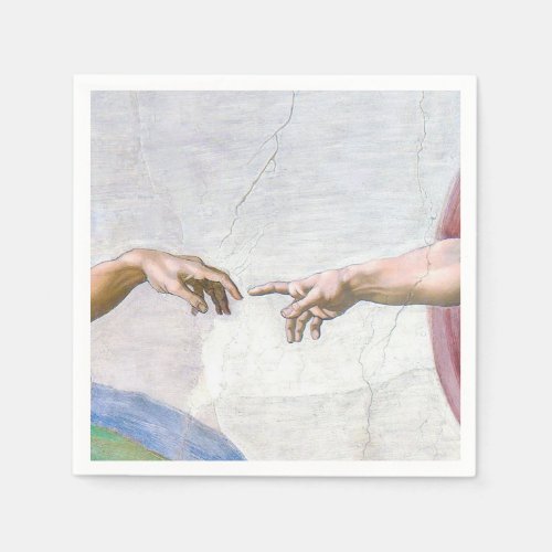 Michelangelo _ Creation of Adam Isolated Napkins