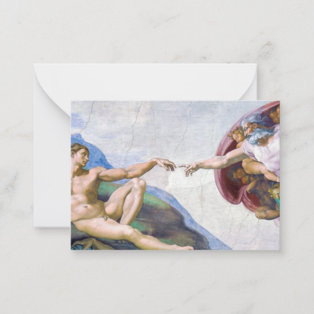 Michelangelo - Creation of Adam Isolated Note Card (Front)