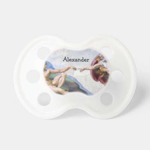 Michelangelo _ Creation of Adam Isolated Pacifier