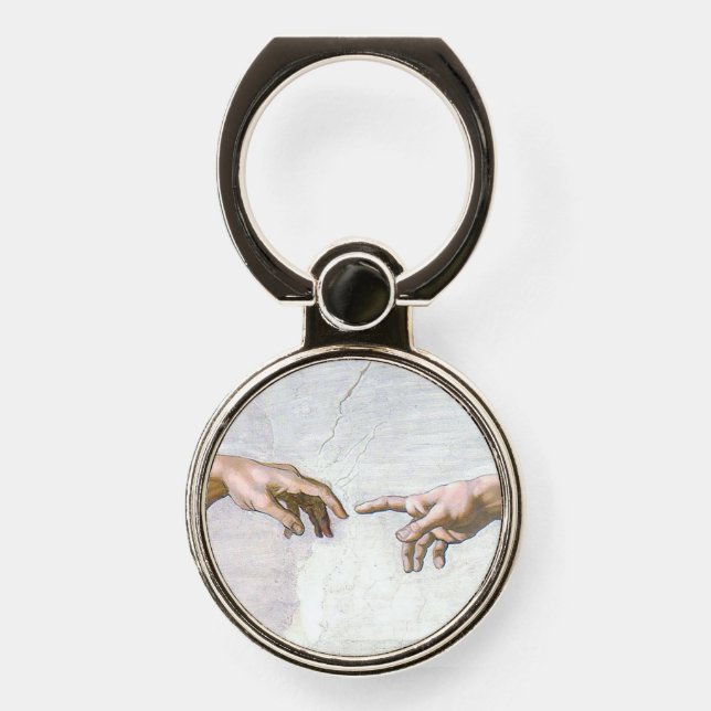 Michelangelo - Creation of Adam Isolated Phone Ring Stand (Front)