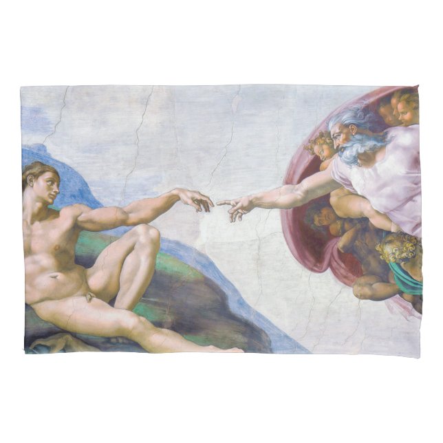 Michelangelo - Creation of Adam Isolated Pillow Case (Front)