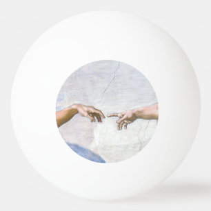 Michelangelo - Creation of Adam Isolated Ping Pong Ball