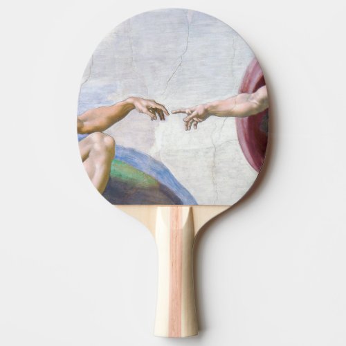 Michelangelo _ Creation of Adam Isolated Ping Pong Paddle