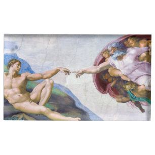 Michelangelo - Creation of Adam Isolated Place Card Holder