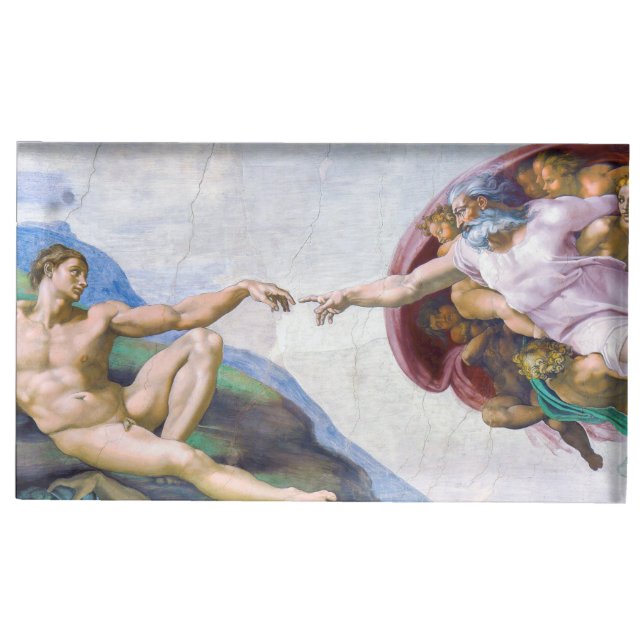 Michelangelo - Creation of Adam Isolated Place Card Holder (Front)