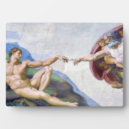 Michelangelo _ Creation of Adam Isolated Plaque