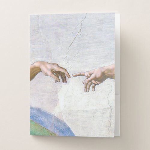 Michelangelo _ Creation of Adam Isolated Pocket Folder