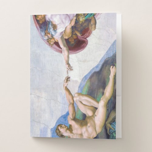 Michelangelo _ Creation of Adam Isolated Pocket Folder