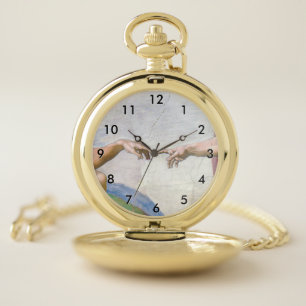 Michelangelo - Creation of Adam Isolated Pocket Watch