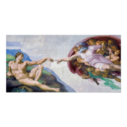 Michelangelo _ Creation of Adam Isolated Poster