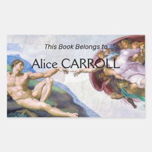 Michelangelo - Creation of Adam Isolated Rectangular Sticker